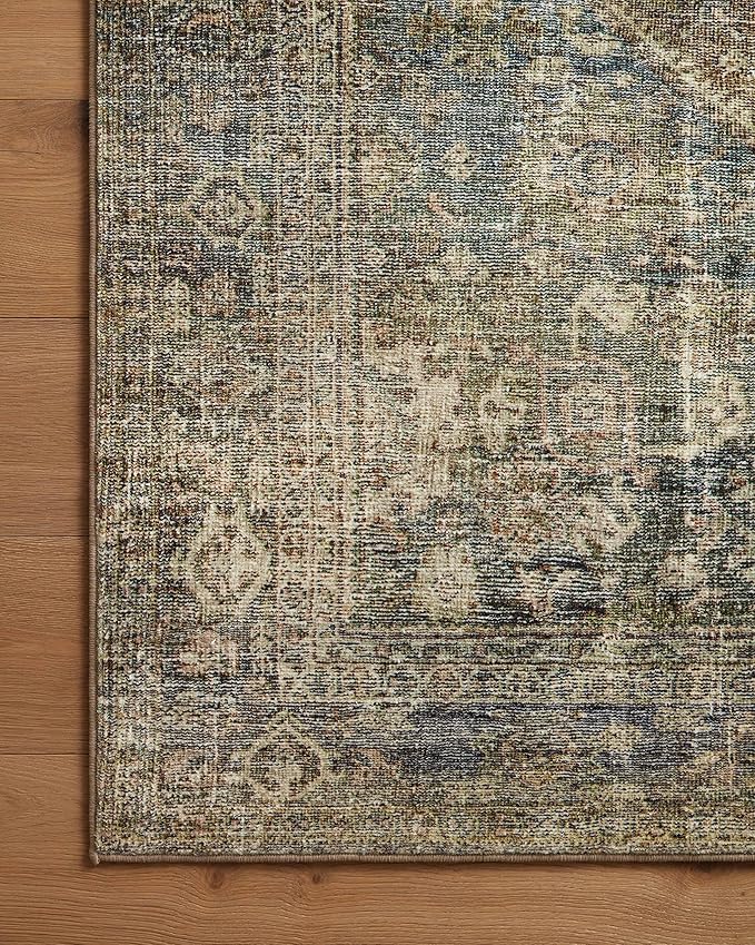 Loloi Amber Lewis Morgan Collection MOG-05 Spice/Lagoon 3'-6" x 5'-6" 38" Thick Accent Rug feat. CloudPile, Neutral, Room Décor, Vintage Inspired, Livingroom, Bedroom, Dining Area
