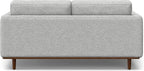 SIMPLIHOME Morrison Mid-Century Modern 72 inch Wide Sofa with Ottoman Set in Mist Grey Tightly Woven Performance Fabric for the Living Room and Family Room