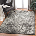 SAFAVIEH Evoke Collection Area Rug - 5'3" x 7'6", Black & Grey, Distressed Design, Non-Shedding & Easy to Clean, Ideal for Living Room, Bedroom, Dining Space (EVK256R)