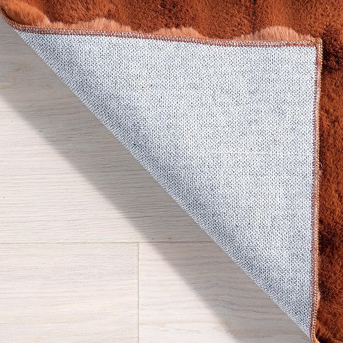 nuLOOM Jeni Checkered 7'6" x 9'6" Machine Washable Area Rug for Living Room Bedroom Dining Room Kitchen, Brick