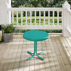 Crosley Furniture Griffith Weather Resistant Retro Metal Outdoor Side Table for Patio, Deck, Porch, Turquoise