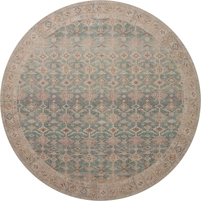 Loloi Angela Rose Aubrey Collection AUB-02 Aqua/Sand 2'-6" x 9'-6", .19" Pile Height, Runner Rug