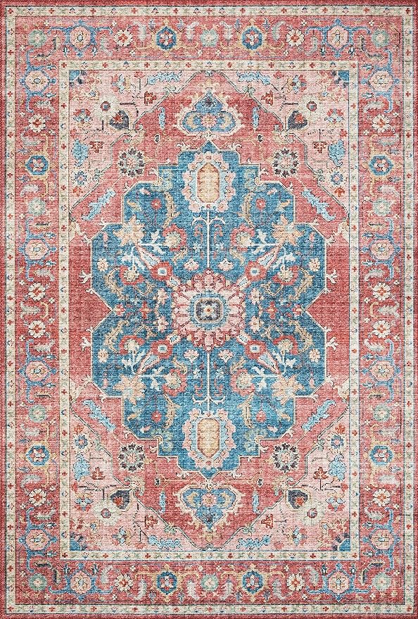 Loloi II Skye Collection SKY-05 Brick/Ocean 7'-6" x 9'-6" Area Rug