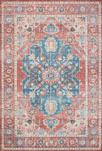Loloi Skye Collection SKY-05 Brick/Ocean 6'-0" x 6'-0" Round Area Rug