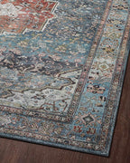 Loloi Margot Collection MAT-05 Ocean/Brick 7'-6" x 9'-6" Area Rug feat. CloudPile, No-Shed Easy Clean Large Patterned Area Rug for Living Room, Bedroom, Dining Area