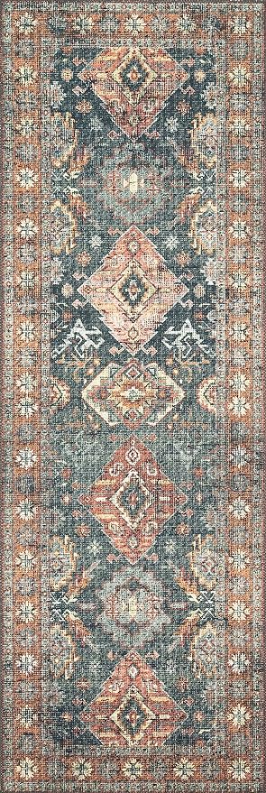 Loloi Skye Collection SKY-10 Sea/Rust 7' x 9' Oval Area Rug