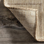 nuLOOM 6' 7" x 9' Outdoor Area Rug, Casual Design With Striped Border, Stain Resistant, Highly Durable, For Patio, Balcony, Bedroom, Living Room, Dining Room, Bathroom, Light Brown