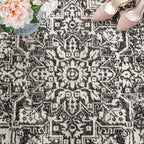 SAFAVIEH Area Rug 9x12 - Evoke Collection - Large - Black & Grey, Distressed Design, Non-Shedding & Easy to Clean, Ideal for Living Room, Bedroom, Dining Space (EVK256R)