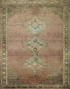 Loloi Magnolia Home by Joanna Gaines Sinclair Collection SIN-06 Clay/Tobacco 2'-3" x 9'-6", .25" Pile Height, Machine Washable, Runner Rug