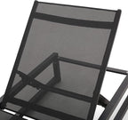 Christopher Knight Home Vivian Outdoor Aluminum Chaise Lounge with Mesh Seating (Set of 2), Black