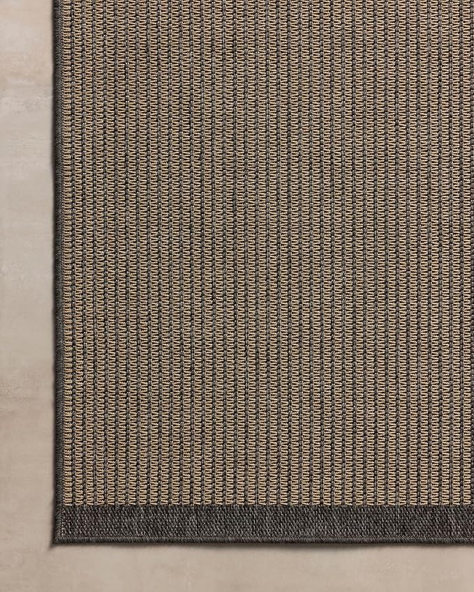 Loloi Chris Loves Julia Providence Collection PRC-03 Wheat/Charcoal 2'-3" x 3'-9", .12" Pile Height, Indoor/Outdoor Runner Rug
