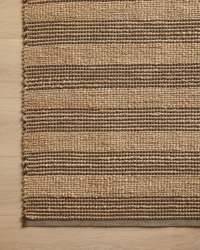 Loloi Chris Loves Julia Judy Collection JUD-06 Natural/Chocolate 2'-6" x 7'-6" Runner Rug