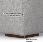 SIMPLIHOME Rex Left Corner Sectional Modular Sofa and Ottoman Set in 100% Recycled Polyester Tightly Woven Performance Fabric, Pale Grey, 116-inch-wide L-Shaped Sofa and 34-inch-Wide Ottoman