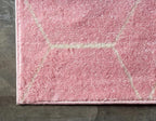 Unique Loom Trellis Frieze Collection Area Rug - Geometric (5' 1" x 8', Light Pink/ Ivory)
