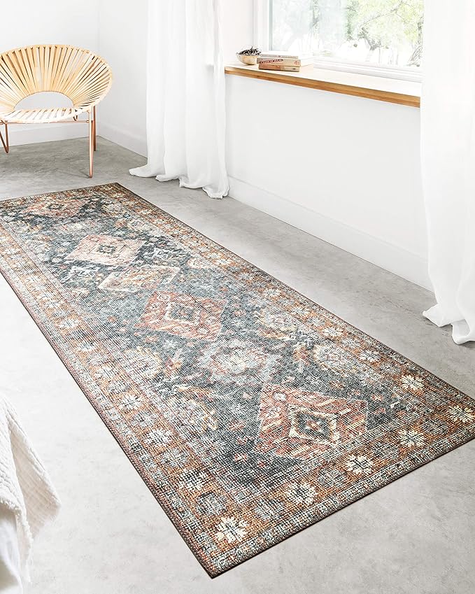 Loloi II Skye Collection SKY-10 Sea/Rust 2'-3" x 3'-9" Accent Rug
