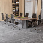 Ribbed Office Chair with Top Grain Leather - High Back Ergonomic Desk Chair with Aluminum Arms & Frame, Swivel Wheels & Tilt Function, Adjustable Height