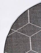 Unique Loom Trellis Frieze Collection Area Rug - Geometric (5' 1" Round, Black/ Ivory)