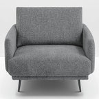 Mid-Century Accent Chair,Modern Oversized Armchair for Living Room,Comfy Upholstered Reading Accent Chairs for Bedroom,Single Sofa Chair (Dark Grey-1PACK)