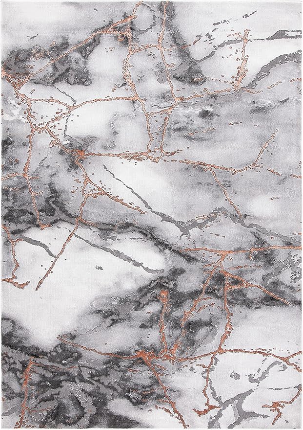 SAFAVIEH Craft Collection 5'3" x 7'6" Grey/Orange CFT877P Modern Abstract Non-Shedding Living Room Dining Bedroom Area Rug