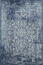 SAFAVIEH Evoke Collection 4' x 6' Navy/Ivory EVK256A Oriental Distressed Non-Shedding Living Room Bedroom Accent Rug