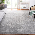 SAFAVIEH Evoke Collection Area Rug - 9' Square, Silver & Ivory, Distressed Design, Non-Shedding & Easy to Clean, Ideal for Living Room, Bedroom, Dining Space (EVK256S)