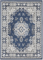 Home Dynamix Premium Sakarya Traditional Medallion Border Area Rug, Midnight Blue, 7'8"x10'7" Rectangle