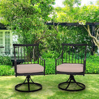 Sophia & William Swivel Patio Chairs Set of 8, Metal Rocker Patio Outdoor Dining Chairs Set with Seat Cushions, Wrought Iron Patio Bistro Furniture Chairs with Armrest for Garden, Yard, 8 Pack