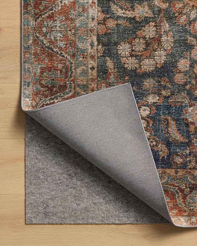 Loloi Chris Loves Julia Jules Collection JUL-10 Ocean/Spice 5'-0" x 7'-6", .13" Pile Height, Area Rug