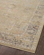 Loloi Magnolia Home by Joanna Gaines Millie Collection MIE-03 Gold/Charcoal 5'-3" x 5'-3", .25" Pile Height, Round Area Rug