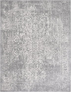 SAFAVIEH Evoke Collection 10' x 14' Silver / Ivory EVK256S Oriental Distressed Non-Shedding Living Room Bedroom Dining Home Office Area Rug