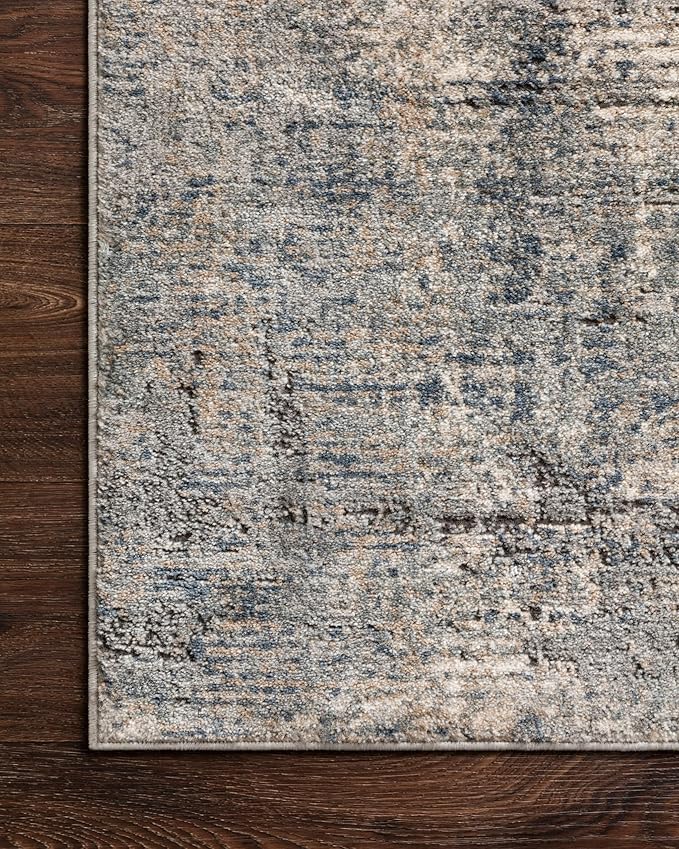 Loloi Teagan Collection TEA-05 Denim/Slate 7'-11" x 10'-6" Area Rug, Large, Soft Neutral Rug, High-Traffic for Living Room, Bedroom, Home Office, Dining Area