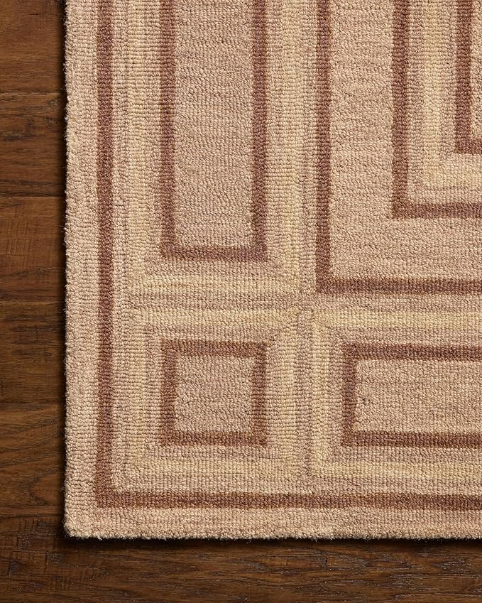 Loloi Chris Loves Julia Alfie Collection ALF-01 Blush/Rose 5'-0" x 7'-6" Area Rug Wool Neutral Living Bedroom Dining Carpet