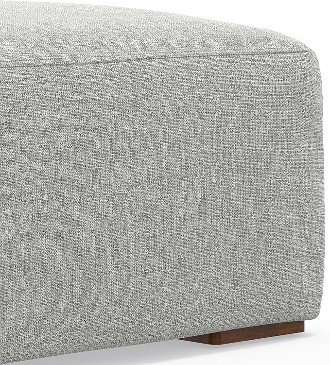 SIMPLIHOME Rex Right Corner Sectional Modular Sofa and Ottoman Set in 100% Recycled Polyester Tightly Woven Performance Fabric, Pale Grey, 116-inch-wide L-Shaped Sofa and 34-inch-Wide Ottoman