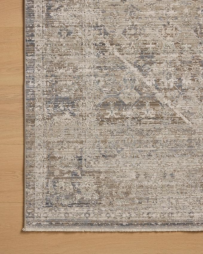 Loloi Chris Loves Julia Ida Collection IDA-06 Slate/Natural 5'-3" x 7'-6", .19" Pile Height, Area Rug