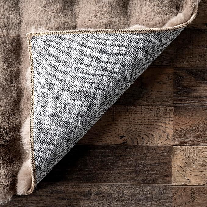 nuLOOM Jeni Checkered 6 Round Machine Washable Area Rug for Living Room Bedroom Dining Room Kitchen, Taupe