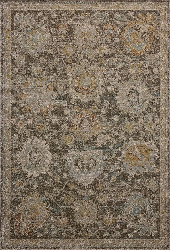 Loloi Magnolia Home by Joanna Gaines Mona Collection MOA-02 BARK/Multi 7'-6" x 7'-6" Round Area Rug