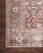 Loloi Layla Collection LAY-11 Cinnamon/Sage 2'-0" x 5'-0" .13" Thick Accent Rug, Soft, Durable, Vintage Inspired, Distressed, Low Pile, Non-Shedding, Easy Clean, Printed, Living Room Rug