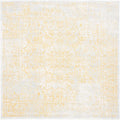 SAFAVIEH Evoke Collection Area Rug - 8' Square, Ivory & Gold, Distressed Design, Non-Shedding & Easy to Clean, Ideal for Living Room, Bedroom, Dining Space (EVK256B)