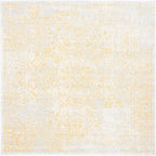 SAFAVIEH Evoke Collection Area Rug - 8' Square, Ivory & Gold, Distressed Design, Non-Shedding & Easy to Clean, Ideal for Living Room, Bedroom, Dining Space (EVK256B)