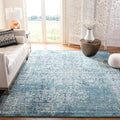 SAFAVIEH Area Rug 10x14 - Evoke Collection - Large - Blue & Ivory, Distressed Design, Non-Shedding & Easy to Clean, Ideal for Living Room, Bedroom, Dining Space (EVK256C)