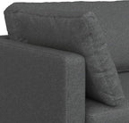 SIMPLIHOME Ava Sofa and Ottoman in 100% Recycled Polyester Performance Fabric, Pebble Grey, 90-inch-Wide 3-Seater Couch and Matching 36-inch-Wide Table Ottoman for Living Room, 2-Piece Set