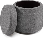 Seville Classics Cushioned Fabric Ottoman Hidden Storage Chest Footrest Chair, Padded Seat for Bedroom, Dorm, Loft, Living Room, Entryway, Hallway, Modern Gray, 15.6" Wobble