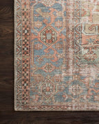 Loloi Loren Collection LQ-15 Terracotta/Sky 3'-6" x 5'-6" Accent Rug