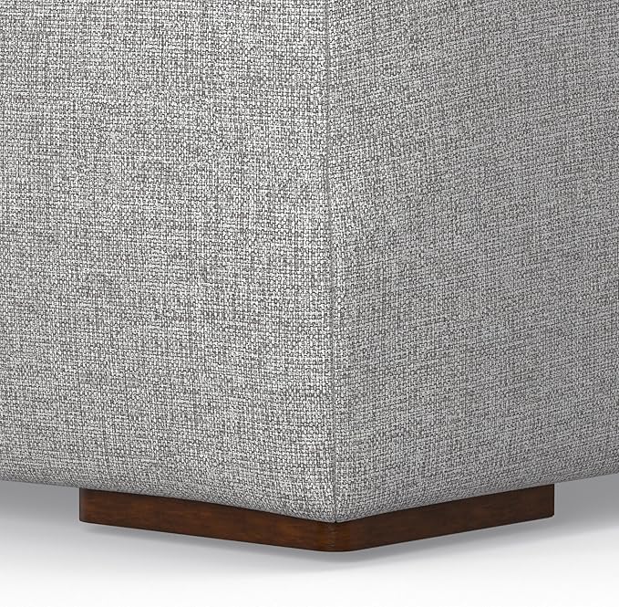 SIMPLIHOME Rex 3-Seater Modular Sofa in 100% Recycled Polyester Tightly Woven Performance Fabric, Pale Grey, 122-inches Wide, Handcrafted Modern-Style Couch for Living Room and Family Room