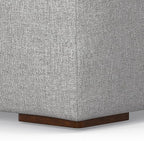 SIMPLIHOME Rex Modular Sofa and Ottoman Set in 100% Recycled Polyester Tightly Woven Performance Fabric, Pale Grey, 122-inch-wide 3-Seater Couch and Matching 34-inch-wide Ottoman for Living Room