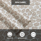 Eddie Bauer - Queen Sheets, Cotton Flannel Bedding Set, Brushed For Extra Softness, Cozy Home Decor (Little Creek Pine Cone Beige, Queen)