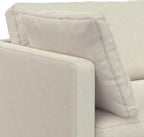 SIMPLIHOME Ava Sofa and Ottoman in 100% Recycled Polyester Performance Fabric, Cream, 76-inch-Wide 2-Seater Loveseat and Matching 36-inch-Wide Table Ottoman for Living Room, 2-Piece Set