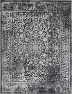 SAFAVIEH Area Rug 9x12 - Evoke Collection - Large - Black & Grey, Distressed Design, Non-Shedding & Easy to Clean, Ideal for Living Room, Bedroom, Dining Space (EVK256R)