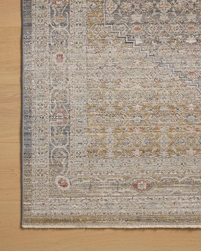 Loloi Chris Loves Julia Ida Collection IDA-02 Stone/Gold 9'-3" x 13'-1", .19" Pile Height, Area Rug