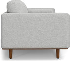 SIMPLIHOME Morrison Mid-Century Modern 89 inch Wide Sofa with Ottoman Set in Mist Grey Woven-Blend Fabric for the Living Room and Family Room